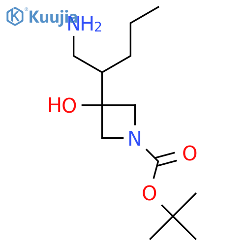 Tert-butyl 3-(1-aminopentan-2-yl)-3-hydroxyazetidine-1-carboxylate structure