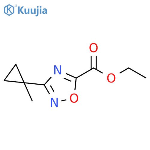 ethyl 3-(1-methylcyclopropyl)-1,2,4-oxadiazole-5-carboxylate structure