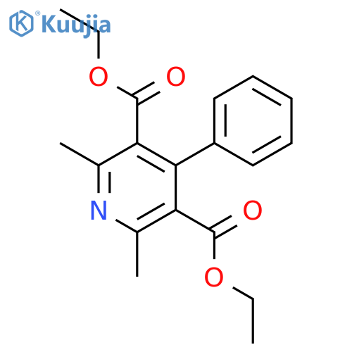 3,5-Pyridinedicarboxylicacid, 2,6-dimethyl-4-phenyl-, 3,5-diethyl ester structure