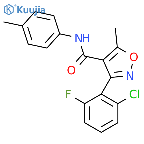 3-(2-chloro-6-fluorophenyl)-5-methyl-N-(4-methylphenyl)-1,2-oxazole-4-carboxamide structure