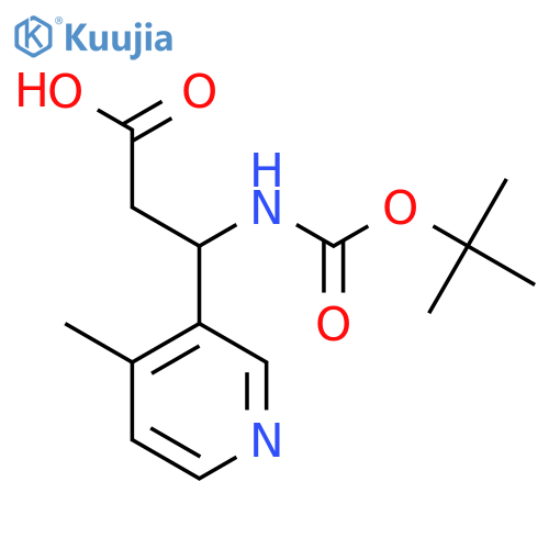 3-{(tert-butoxy)carbonylamino}-3-(4-methylpyridin-3-yl)propanoic acid structure