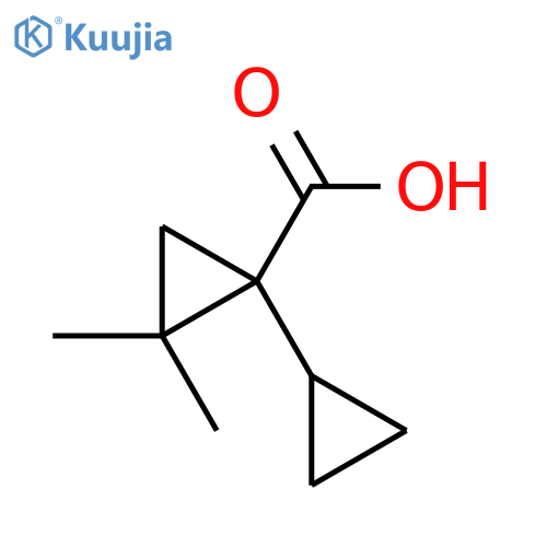 1-cyclopropyl-2,2-dimethylcyclopropane-1-carboxylic acid structure