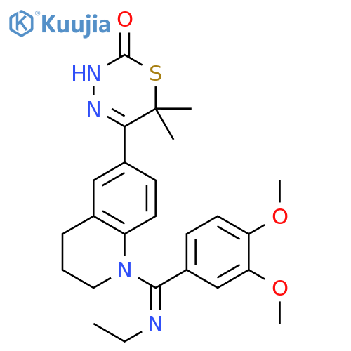 2H-1,3,4-Thiadiazin-2-one, 5-[1-[(3,4-dimethoxyphenyl)(ethylimino)methyl]-1,2,3,4-tetrahydro-6-quinolinyl]-3,6-dihydro-6,6-dimethyl- structure