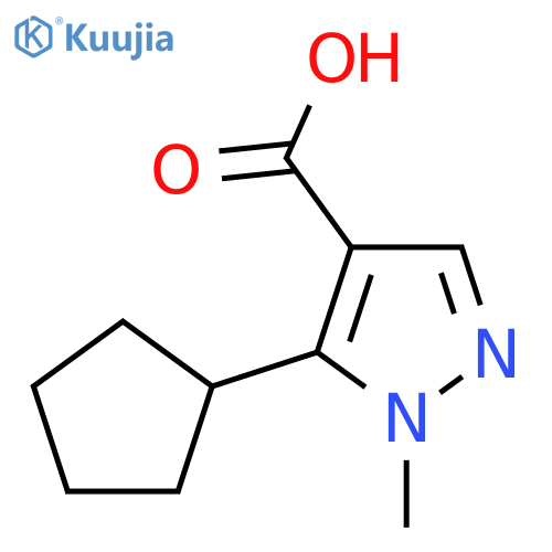 5-cyclopentyl-1-methyl-1H-pyrazole-4-carboxylic acid structure
