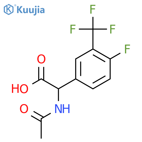 2-acetamido-2-4-fluoro-3-(trifluoromethyl)phenylacetic acid structure