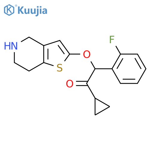 1-Cyclopropyl-2-(2-fluorophenyl)-2-((4,5,6,7-tetrahydrothieno3,2-cpyridin-2-yl)oxy)ethanone structure