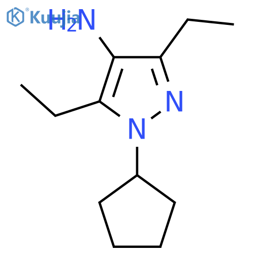 1-cyclopentyl-3,5-diethyl-1H-pyrazol-4-amine structure