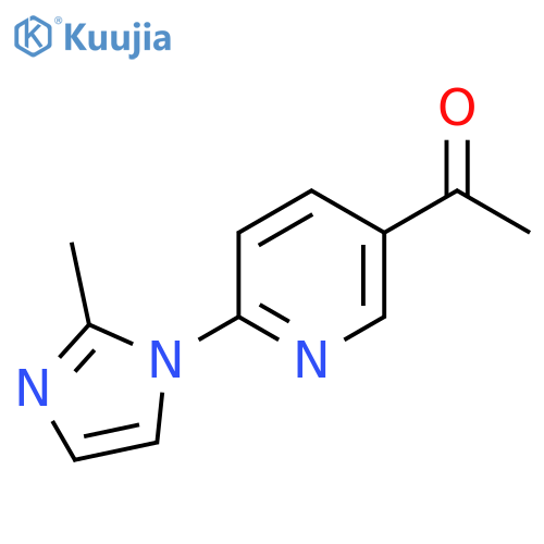 1-6-(2-methyl-1H-imidazol-1-yl)pyridin-3-ylethan-1-one structure