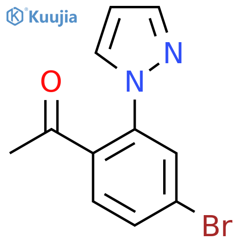 1-4-bromo-2-(1H-pyrazol-1-yl)phenylethan-1-one structure