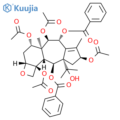 1H-Azuleno[5',6':3,4]benz[1,2-b]oxete-4,5,6,8,10,10b(2aH)-hexol,3,4,4a,5,6,8,9,9a,10,10a-decahydro-9a-(1-hydroxy-1-methylethyl)-4a,7-dimethyl-,4,5,8,10b-tetraacetate 6,10-dibenzoate,(2aR,4S,4aS,5R,6R,8S,9aS,10S,10aR,10bS)- (9CI) structure