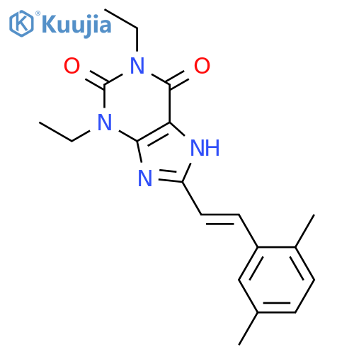 1H-Purine-2,6-dione,8-[2-(2,5-dimethylphenyl)ethenyl]-1,3-diethyl-3,7-dihydro-, (E)- (9CI) structure