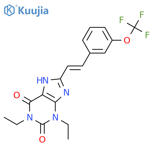 1H-Purine-2,6-dione,1,3-diethyl-3,7-dihydro-8-[2-[3-(trifluoromethoxy)phenyl]ethenyl]-, (E)- (9CI) structure