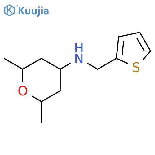 2,6-dimethyl-N-(thiophen-2-yl)methyloxan-4-amine structure