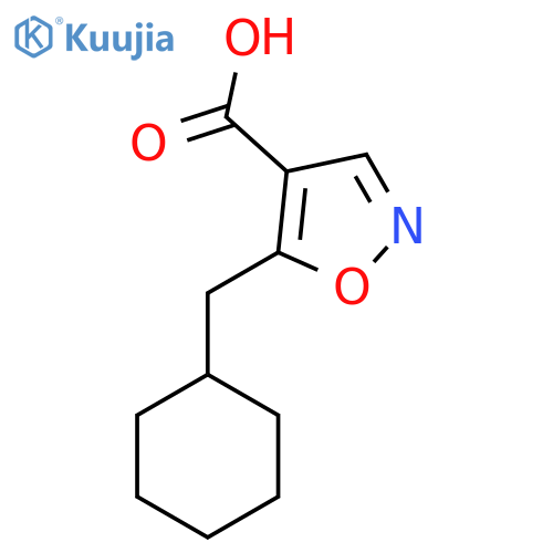 5-(cyclohexylmethyl)-1,2-oxazole-4-carboxylic acid structure