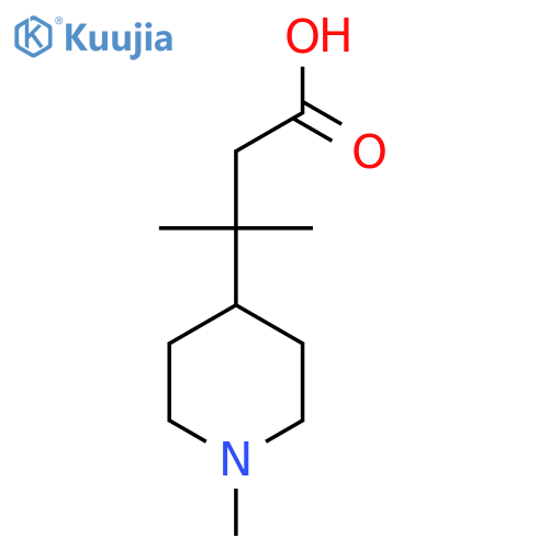 3-methyl-3-(1-methylpiperidin-4-yl)butanoic acid structure