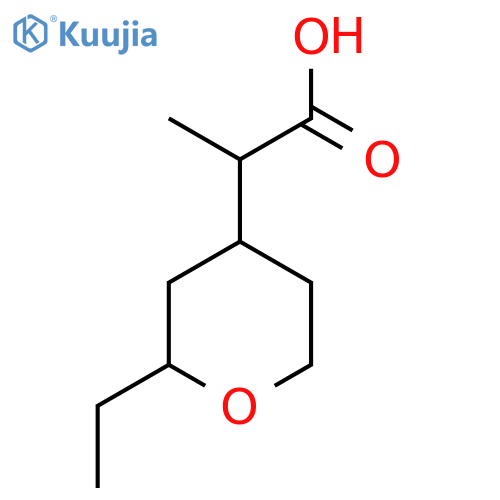 2-(2-Ethyloxan-4-yl)propanoic acid structure