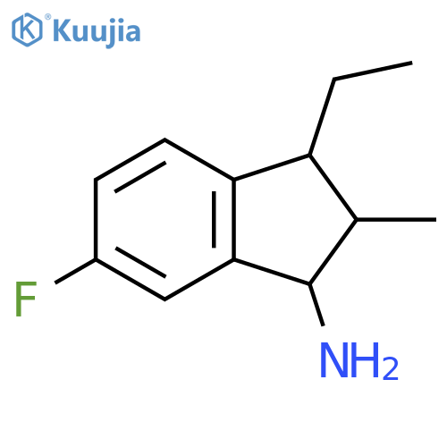 1H-Inden-1-amine, 3-ethyl-6-fluoro-2,3-dihydro-2-methyl- structure