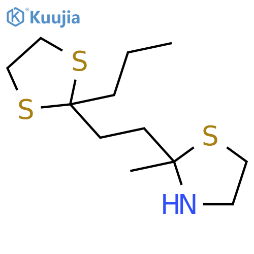 Thiazolidine,2-methyl-2-[2-(2-propyl-1,3-dithiolan-2-yl)ethyl]- structure