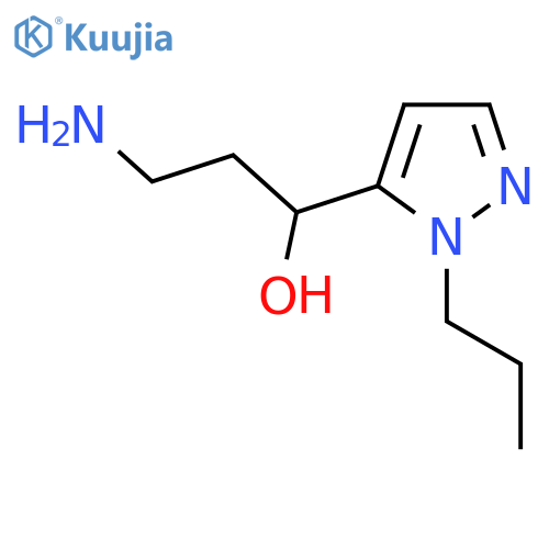 3-amino-1-(1-propyl-1H-pyrazol-5-yl)propan-1-ol structure