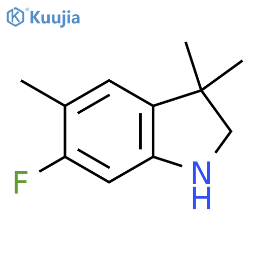 6-Fluoro-3,3,5-trimethyl-2,3-dihydro-1h-indole structure