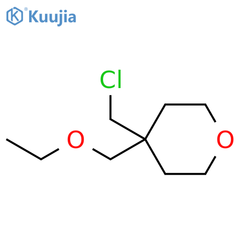 2H-Pyran, 4-(chloromethyl)-4-(ethoxymethyl)tetrahydro- structure