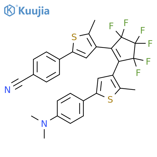 Benzonitrile, 4-[4-[2-[5-[4-(dimethylamino)phenyl]-2-methyl-3-thienyl]-3,3,4,4,5,5-hexafluoro-1-cyclopenten-1-yl]-5-methyl-2-thienyl]- structure