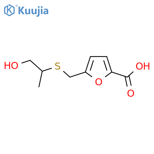 5-{(1-hydroxypropan-2-yl)sulfanylmethyl}furan-2-carboxylic acid structure