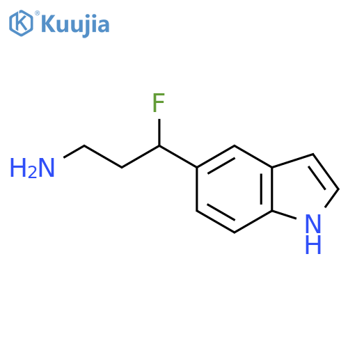 3-fluoro-3-(1H-indol-5-yl)propan-1-amine structure