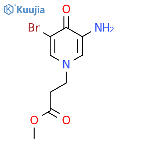 methyl 3-(3-amino-5-bromo-4-oxo-1,4-dihydropyridin-1-yl)propanoate structure