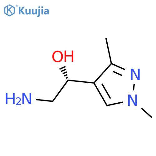 (1R)-2-Amino-1-(1,3-dimethyl-1H-pyrazol-4-yl)ethan-1-ol structure
