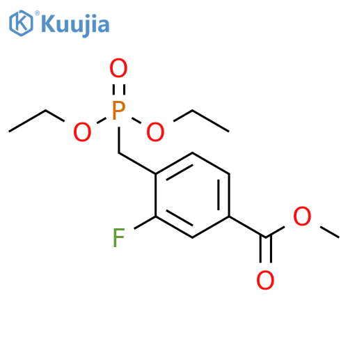 methyl 4-(diethoxyphosphoryl)methyl-3-fluorobenzoate structure