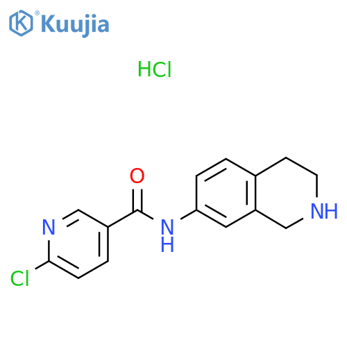 6-chloro-N-(1,2,3,4-tetrahydroisoquinolin-7-yl)pyridine-3-carboxamide hydrochloride structure