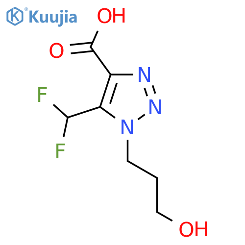 5-(difluoromethyl)-1-(3-hydroxypropyl)-1H-1,2,3-triazole-4-carboxylic acid structure