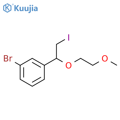 1-bromo-3-2-iodo-1-(2-methoxyethoxy)ethylbenzene structure