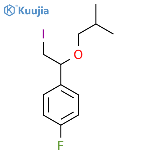 1-fluoro-4-2-iodo-1-(2-methylpropoxy)ethylbenzene structure