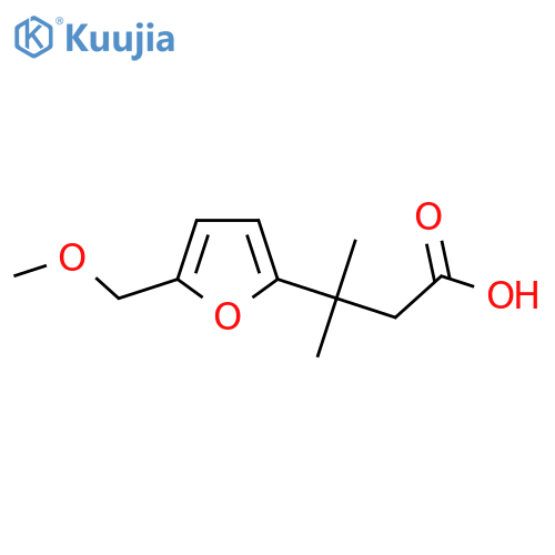 3-5-(methoxymethyl)furan-2-yl-3-methylbutanoic acid structure