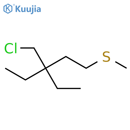 Pentane, 3-(chloromethyl)-3-ethyl-1-(methylthio)- structure