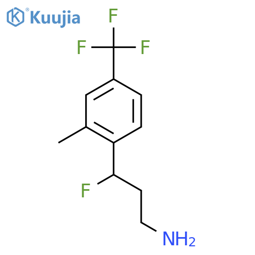 3-fluoro-3-2-methyl-4-(trifluoromethyl)phenylpropan-1-amine structure