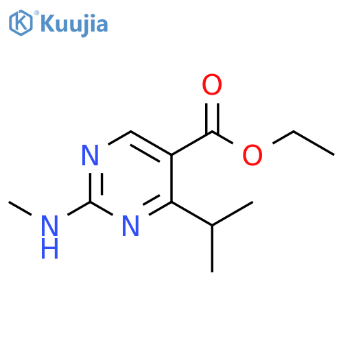 5-Pyrimidinecarboxylic acid, 2-(methylamino)-4-(1-methylethyl)-, ethyl ester structure