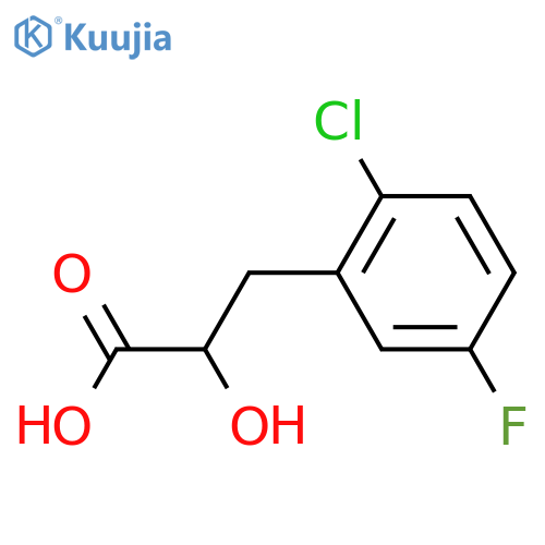 3-(2-chloro-5-fluorophenyl)-2-hydroxypropanoic acid structure