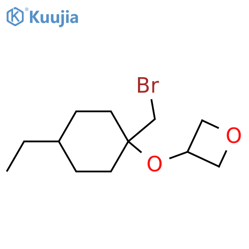 3-{1-(bromomethyl)-4-ethylcyclohexyloxy}oxetane structure