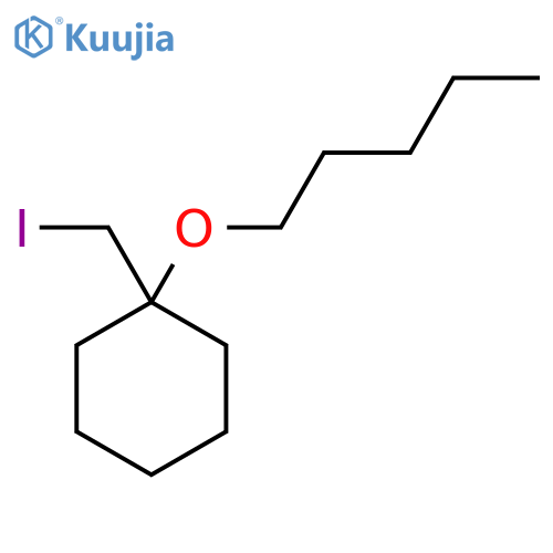1-(iodomethyl)-1-(pentyloxy)cyclohexane structure