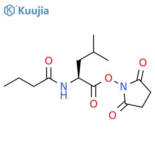 L-Leucine, N-(1-oxobutyl)-, 2,5-dioxo-1-pyrrolidinyl ester structure
