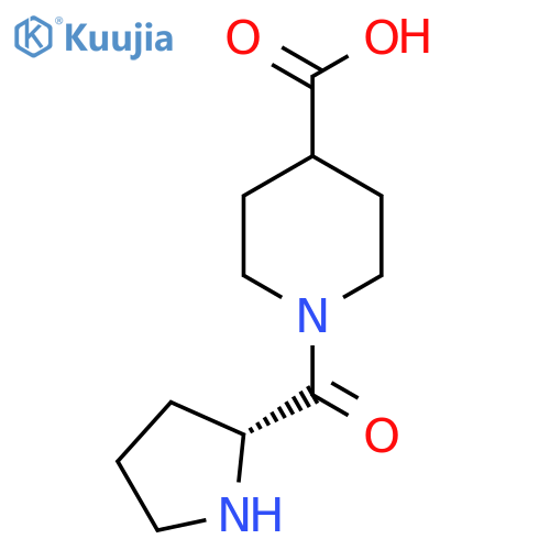1-(2R)-pyrrolidine-2-carbonylpiperidine-4-carboxylic acid structure