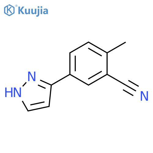 2-methyl-5-(1H-pyrazol-3-yl)benzonitrile structure