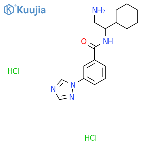 N-(2-amino-1-cyclohexylethyl)-3-(1H-1,2,4-triazol-1-yl)benzamide dihydrochloride structure