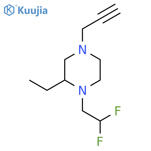 1-(2,2-difluoroethyl)-2-ethyl-4-(prop-2-yn-1-yl)piperazine structure