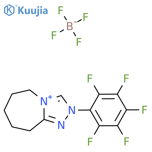 2-(Perfluorophenyl)-6,7,8,9-tetrahydro-5H-[1,2,4]triazolo[4,3-a]azepin-2-ium tetrafluoroborate structure