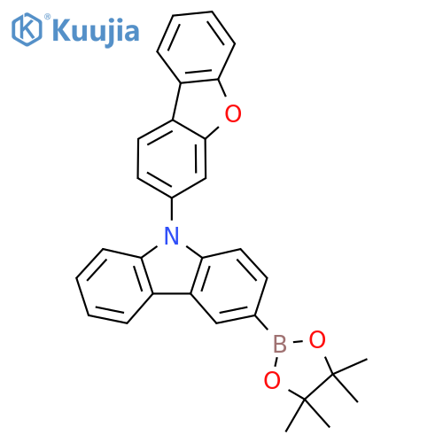 9-Dibenzofuran-3-yl-3-(4,4,5,5-tetramethyl-1,3,2-dioxaborolan-2-yl)carbazole structure