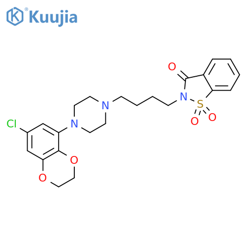 1,2-Benzisothiazol-3(2H)-one,2-[4-[4-(7-chloro-2,3-dihydro-1,4-benzodioxin-5-yl)-1-piperazinyl]butyl]-,1,1-dioxide structure